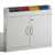 Afvalsorteersysteem van plaatstaal, verzinkt en met poedercoating inhoud 4x45 l, h x b x d = 975x1100x320 mm bak lichtgrijs