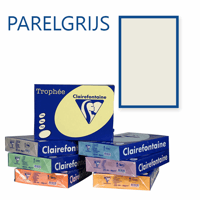 Clairefontaine Trophee kopieerpapier A4 210x297 120 g/m². Kleur: Parelgrijs. Artikelcode: 1201 (Doos à 5 Pak à 250 Vel)