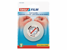Plakband tesafilm® 25mx19mm handscheurbaar transparant
