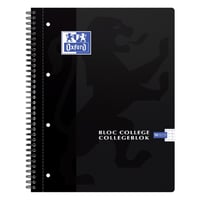 Collegeblok Oxford A4+ ruit 4r zw/pk5