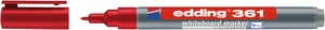 Viltstift edding 361 whiteboard rond rood 1mm