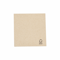 Servet gerecycled/ongebleekt 25x25cm ¼ vouw double point