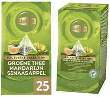 Thee Lipton Exclusive Groene thee Mandarijn 25 piramidezakjes