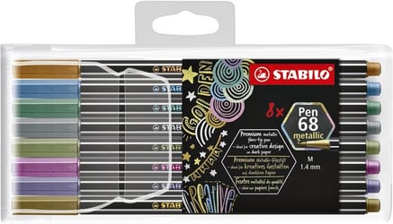 Viltstift STABILO Pen 6808/8-11 metallic etui à 8 kleuren artikel afbeelding
