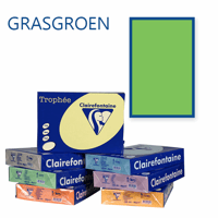 Clairefontaine Trophee kopieerpapier A4 210x297 160 g/m². Kleur: Grasgroen. Artikelcode: 1025 (Doos à 4 Pak à 250 Vel)
