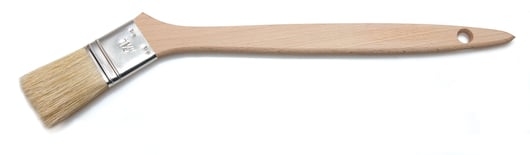 Radiatorkwast wit haar hockeystick model 1½"