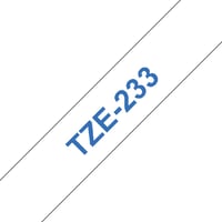 Brother TZe233 Labeltape, 12 mm x 8 m, Blauw op Wit