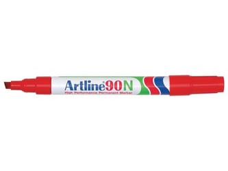Artline 90N Permanente Marker, Beitelvormige Punt, 2 - 5 mm, Rood