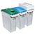 Sorteerstation voor kringloopmateriaal, set van 3 SLIM JIM® inhoud 3x60 l blikinworp/papierinworp/tuimeldeksel