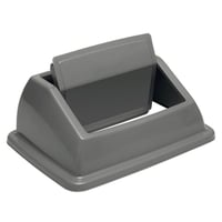 Robuuste verzamelbak voor recyclebaar materiaal met deksel inhoud 60 l, hoog deksel inwerpklep (Breedte: 460 mm; Dekselkleur: grijs; Diepte: 320 mm; Hoogte: 800 mm; Kleur afvalbak: grijs; Uitrusting: met wandhouder, met deksel; Uitvoering inworp: tuimeldeksel)