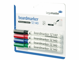 Viltstift Legamaster TZ 140 whiteboard rond 1mm assorti blister à 4 stuks