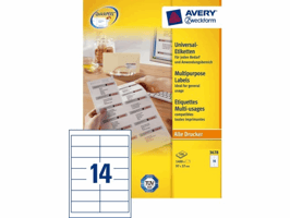 Etiket Avery Zweckform 3678 97x37mm wit 1400 etiketten