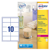 Etiket Avery L7783-25 96x50.8mm transparant 250stuks