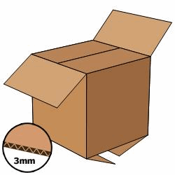 Kartonnen doos 350x350x350 mm, bruin, enkelgolf 3 mm, Fefco 0201 artikel afbeelding
