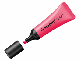 STABILO Tekstmarker NEON 2 - 5 mm, roze (pak 10 stuks) artikel afbeelding