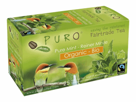 PURO Fairtrade Theezakjes, Organic Pure Mint (doos 6 x 25 stuks)