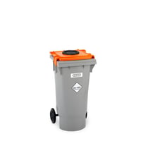 Verzamelaar voor spuitbussen verrijdbaar, inhoud 120 l h x b x d = 960x498x554 mm