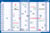 Jaarplanner 2025 Legamaster 90x60cm horizontaal gelamineerd en oprolbaar Engelstalig
