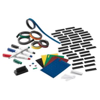 Toebehorenset voor paneelbreedte 900 mm markers, ronde magneetjes, etiketten, bordwissers