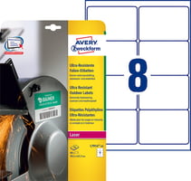 Etiket Avery Zweckform L7914-10 99.1x67.7mm polyester wit 80stuks