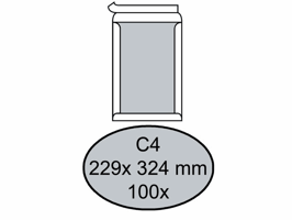 Envelop Quantore bordrug C4 229x324mm zelfkl. wit 100stuks