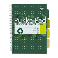 Projectboek Pukka Recycled B5 lijn 4-tabs 200 pagina's 80gr groen