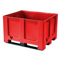 Palletcontainer van HDPE l x b x h = 1200x1000x790 mm, 3 lopers, gesloten