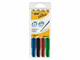 Viltstift Bic Velleda 1744 whiteboard rond medium assorti kartonnen etui à 4 stuks