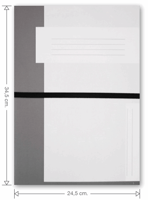 Trias dossiermap met elastiek - Folio. Buitenmap hoogte 34,5 cm, vulcapaciteit 6 cm, 400 grams karton, kleur grijs.