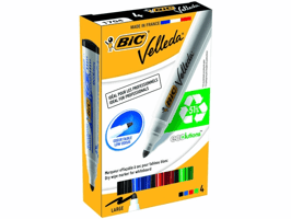 Viltstift Bic Velleda 1701 whiteboard rond large assorti doos à 4 stuks