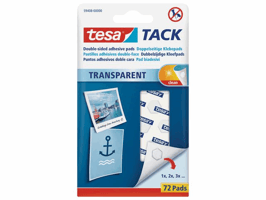 tesa® TACK® dubbelzijdige kleefpads transparant (pak 72 stuks)