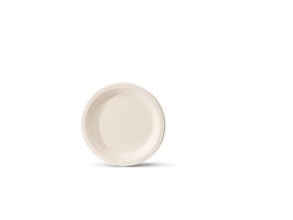 Bord suikerriet bio 17,5cm wit/pk50
