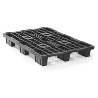 Lichte pallet met rand l x b = 1200x800 mm, met 9 voeten, VE = 10 stuks zwart