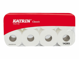 KATRIN CLASSIC toiletpapier 2 laags, 400 vellen (doos 6 x 8 rollen) artikel afbeelding