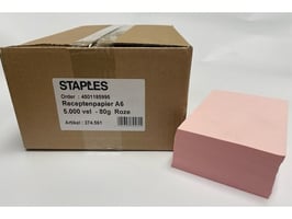 Staples Choice Receptenpapier A6 80g rose (1 doos x 5000 vel)