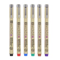 Fineliner Sakura Pigma Micron 05 basic set 6 kleuren