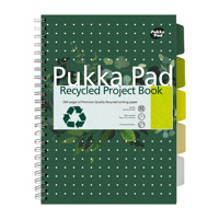 Projectboek Pukka Recycled A4 lijn 5-tabs 4-gaats 200 pagina's 80gr groen