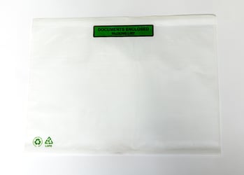 Zelfklevende Paklijst Enveloppen LDPE 60% Recycled, C4, 328x235, Documents enclosed (groen zwarte print)