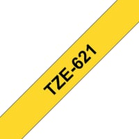 Brother TZe621 Labeltape, 9 mm x 8 m, Zwart op Geel