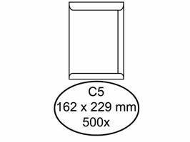 Envelop Quantore akte C5 162x229mm wit 500stuks