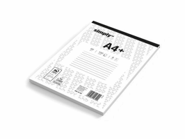 Simply gelinieerd Schrijfblok, A4, 60 g/m², 100 vellen (pak 5 x 100 vel)