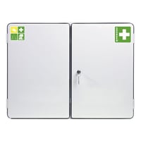 Verbandkast conform DIN 13169 met 2 deuren, wit (Vulling: met inhoud)