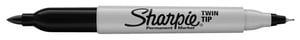 Viltstift Sharpie twin tip rond 0.5mm en 0.9mm zwart blister à 2 stuks