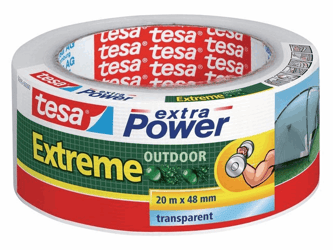 tesa® Klussentape Extra Power Outdoor 48 mm x 20 m, transparant (rol 20 meter) artikel afbeelding