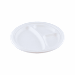 Suikerriet bord 23cm Ø 3-vaks, kleur wit artikel afbeelding
