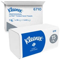 Handdoek Kleenex Ultra i-vouw 3-laags 21,5x31,8cm wit 15x96st 6710