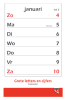 Kalender 2026 met grote letters en cijfers Quantore