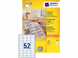 Etiket Avery Zweckform 3650 48x21mm wit 5200 etiketten