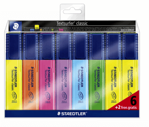 MARKEERSTIFT STAEDTLER 364 TEXTSURFER 6+2 GRATIS ASS artikel afbeelding