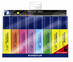 Markeerstift Staedtler 364 Textsurfer set à 6 stuks assorti + 2 geel gratis